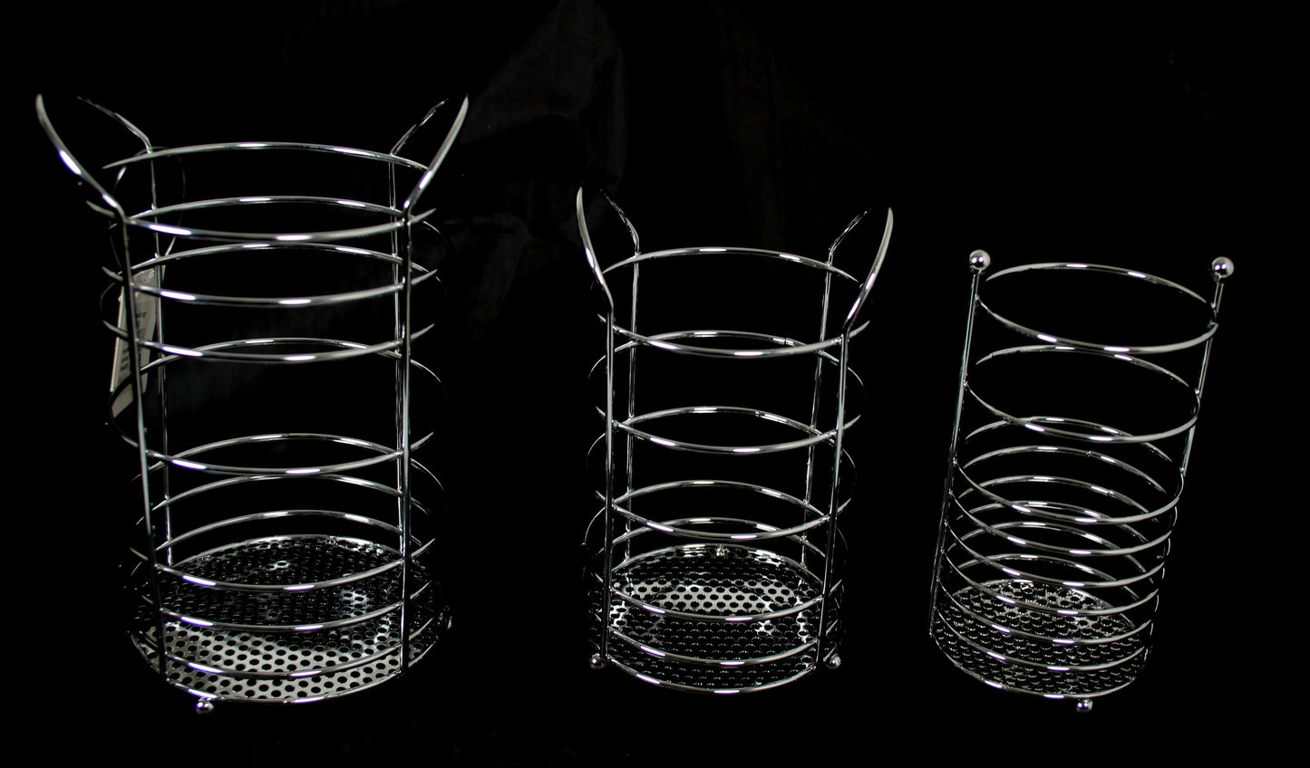 Metal Cutlery Holder Basket Set of 3 Assorted Sizes 0876 (Parcel Rate)