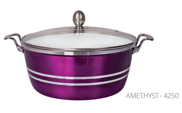 SQ Professional Metallic Die Cast Stockpot Set of 5 Amethyst 4250 A  (Big Parcel Rate)