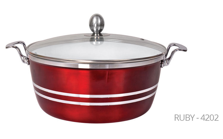 SQ Professional Metallic Die Cast Stockpot Set of 5 Ruby 4202 (Big Parcel Rate)