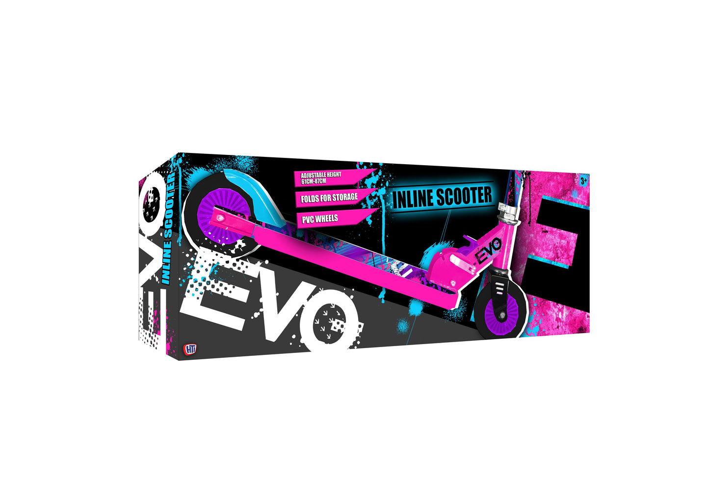 Girls EVO Inline Scooter Fun Outdoor Riding  1436843 (Parcel Rate)