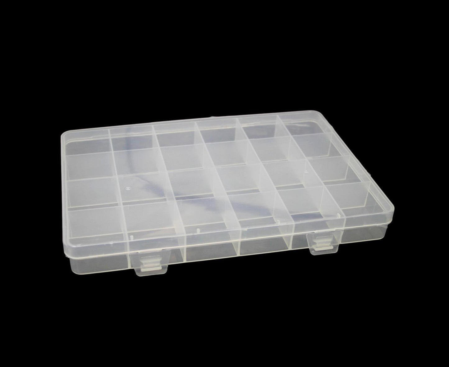 24 Plastic Compartment Box Small Organiser Storage Craft Box 19cm x 13cm 2035 (Parcel Rate)