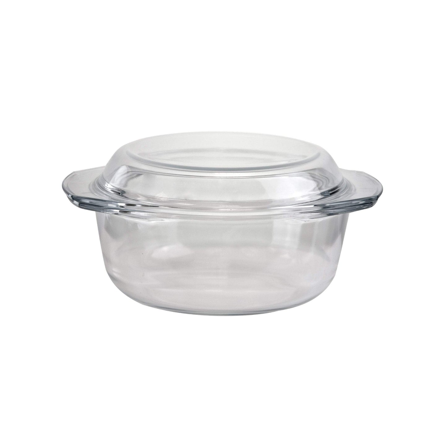 Tempered Glass Casserole Curry Stock Pot With Round Lid 2.5 Litre 2128 (Parcel Rate)