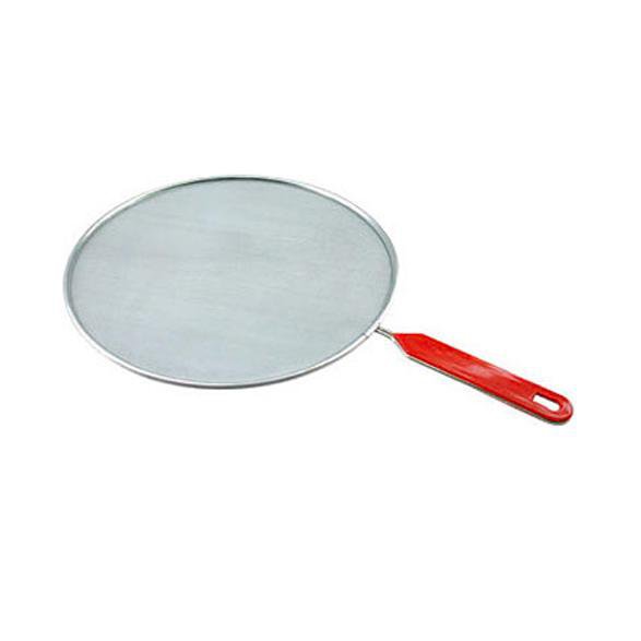 Metal Mesh Splatter Screen Cover Guard with Handle 29 cm Silver Red Handel /B.ack With Black Handel  2744 (Parcel Rate)