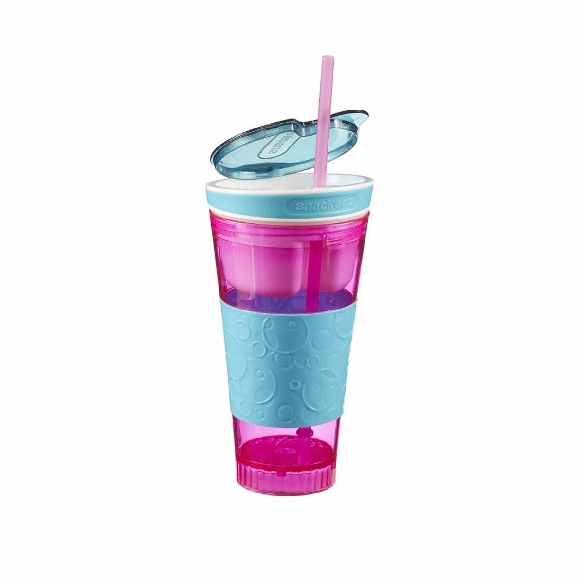 2 In 1 Plastic Travel Snack & Drink Cup Assorted Colours 3892 (Parcel Rate)