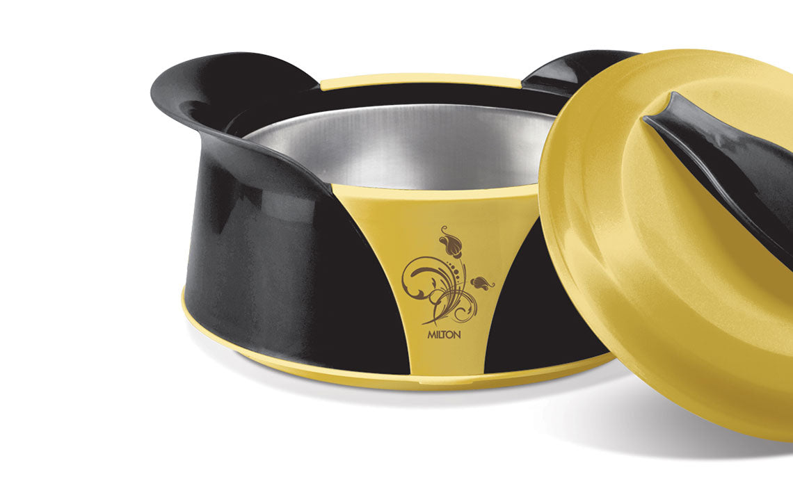 Imperial Insulated Casserole Set 3pcs 1.0 / 1.5 / 2.5 Litre Black Yellow Gold 8892 (Big Parcel Rate)