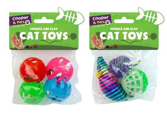 Pet Cat Toy Pack 3 / 4 Pieces Assorted Designs 317553 A (Parcel Rate)