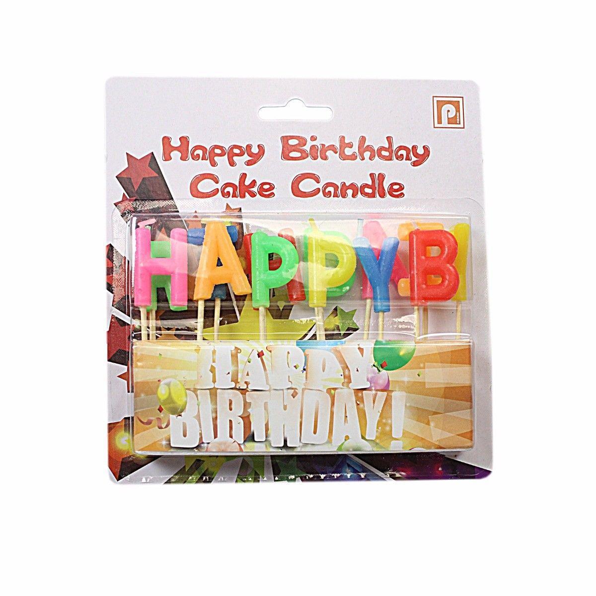 Happy Birthday Candle Letters Assorted Colours Pack of 13 0235 (Large Letter Rate)