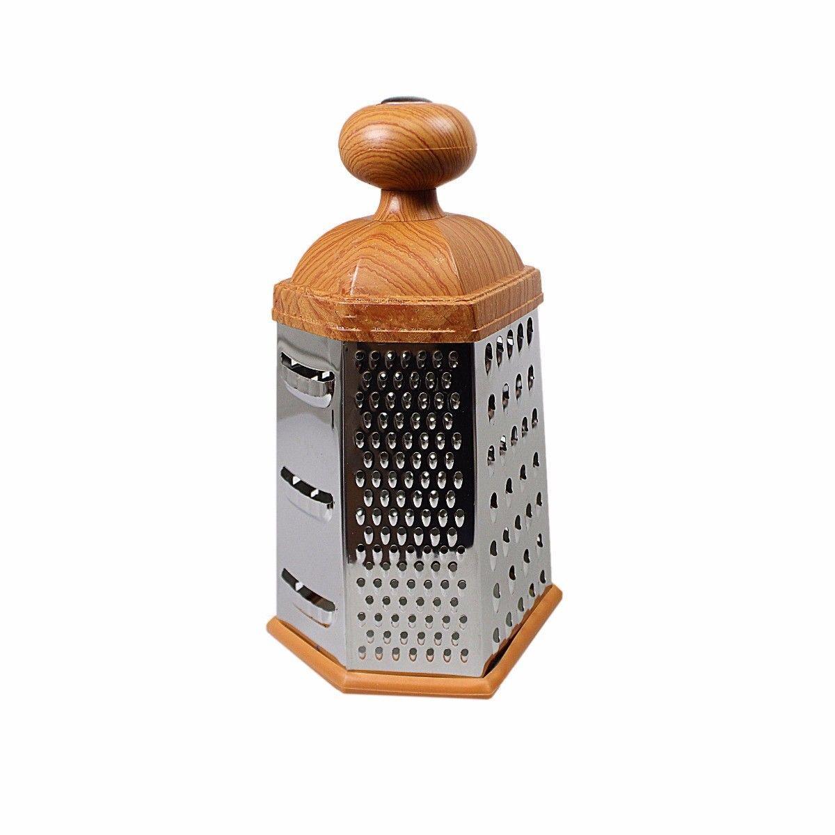 Large 6 Sided Hexagon Metal Cheese Shredder Grater 11.5 x 13 x 22 cm Assorted Colours 4767 (Parcel Rate)