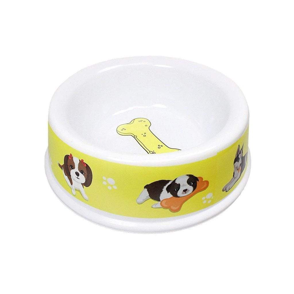 Plastic Pet Dog Bowl 16 x 5 cm Assorted Designs and Colours 0071 (Parcel Rate)