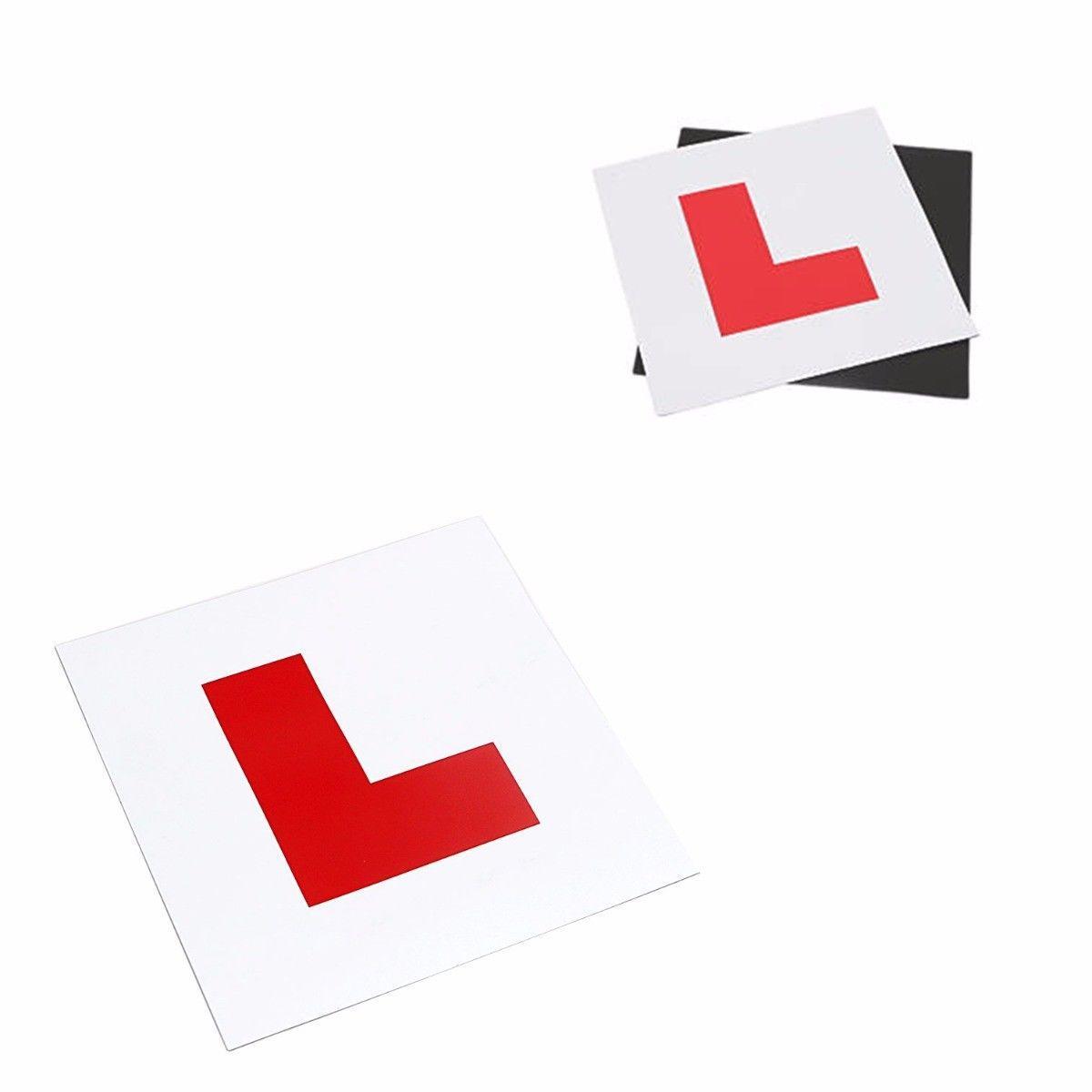 2 x Red 'L' Magnetic Learner Plate Car Accessory 18 x 18cm 4900 A (Large Letter Rate)