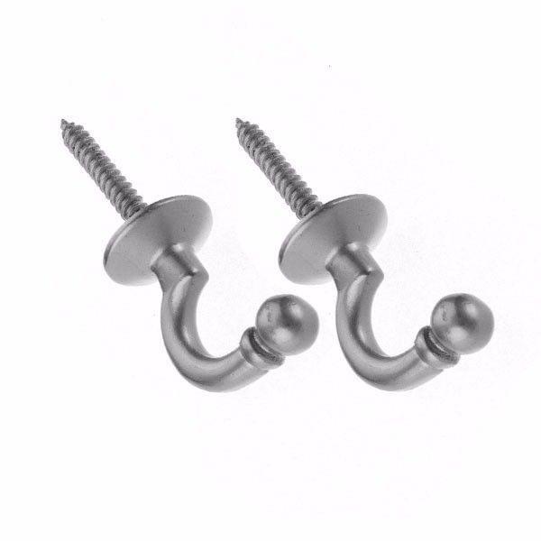 2 x Ballend Curtain Tieback Hooks Chrome 0606 (Large Letter Rate)