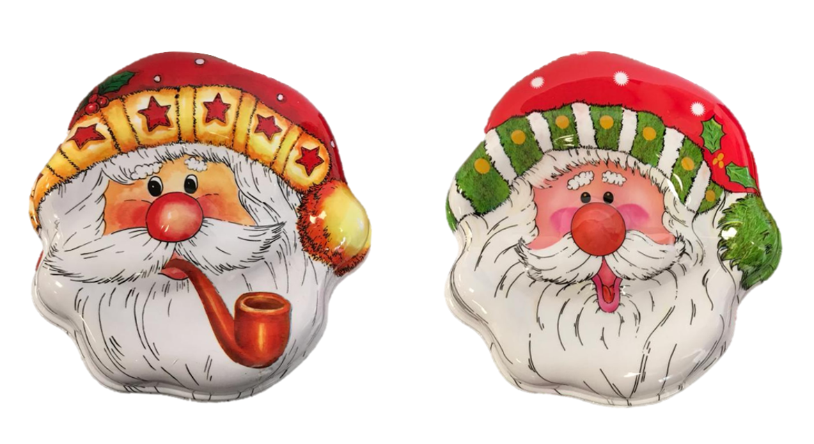 Plastic Christmas Santa Claus Cookie Box / Jelly Mould 18.5 x 17 x 6 cm Assorted Designs 3952 (Parcel Rate)