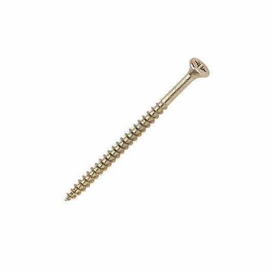 5.0 x 100 Pozi Countersunk Hardened Chipboard Wood Screws Yellow 0379 (Large Letter Rate)