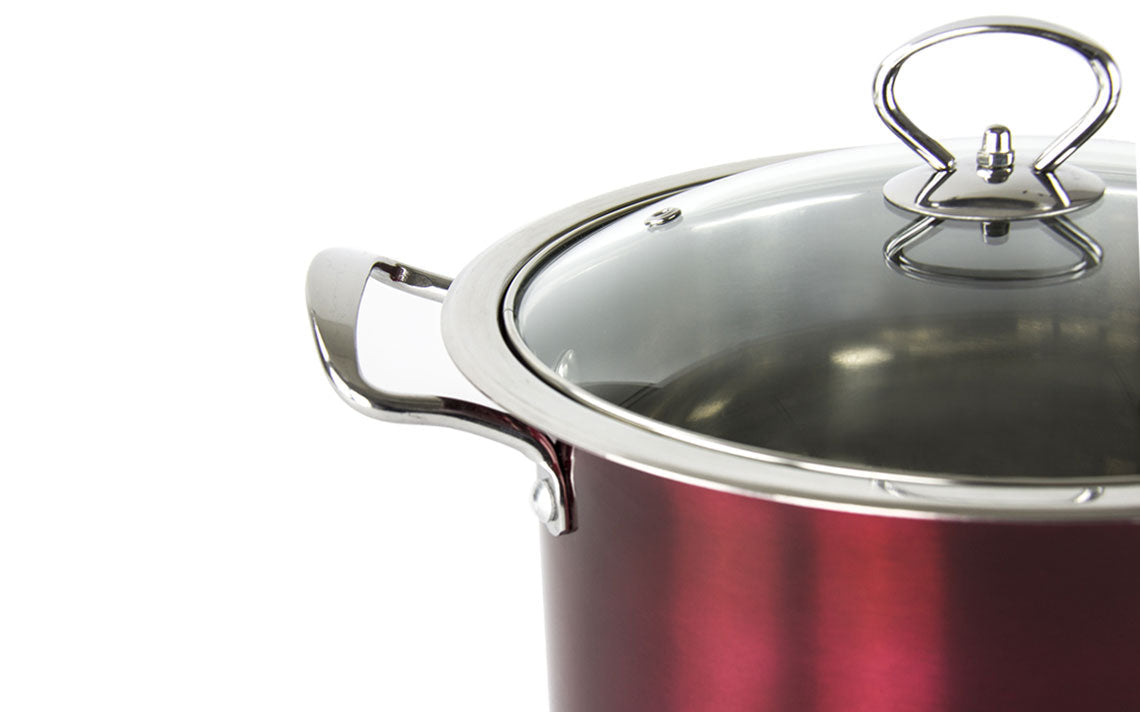 SQ Professional Gems Metallic Stockpot Set of 3 Ruby 9577 (Big Parcel Rate)