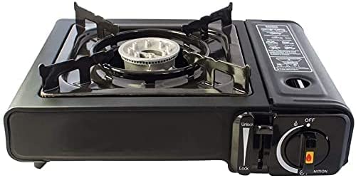 Portable Camping Single Burner Gas Stove with Carry Case 33.5 x 27.5 x 11 cm 10393 A (Parcel Rate)