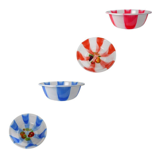 Tie Dye Print Plastic Kitchen Bowls Bowls Medium 31.5 cm Assorted Colours 3065 (Parcel Rate)