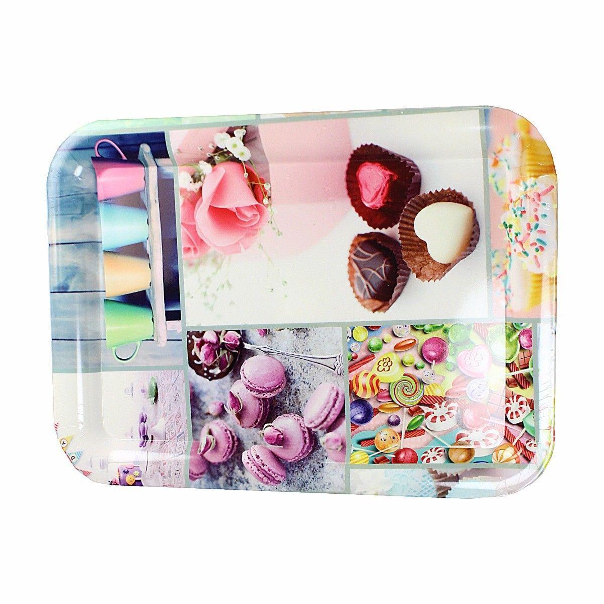 Plastic Serving Tray 30 x 22 cm Assorted Designs 4291 (Parcel Rate)