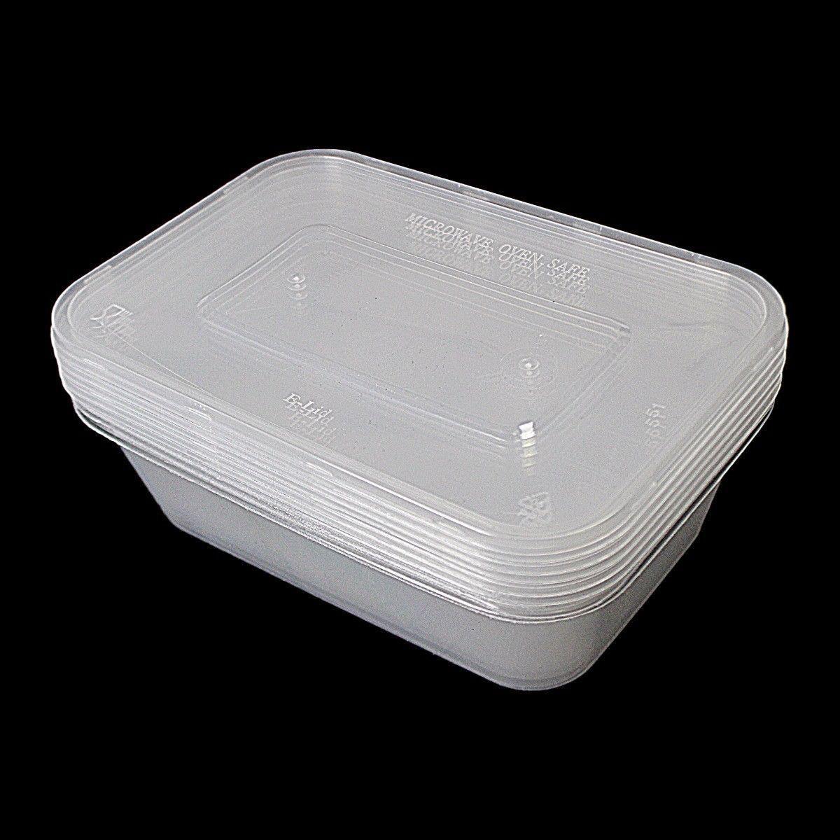 6 Hygienic Stackable Food & Meal Preparation Containers With Lids 500ml  7014 (Parcel Rate)