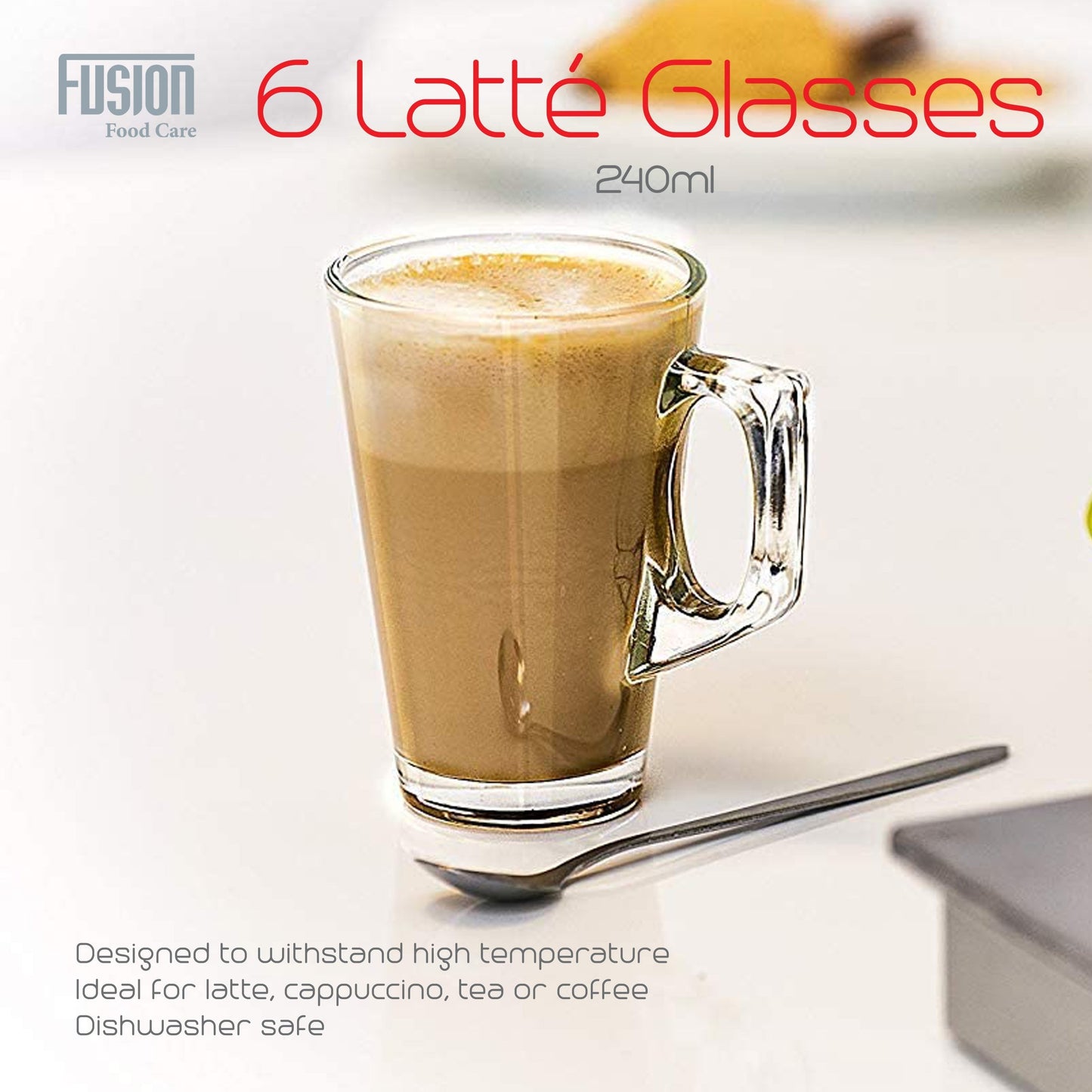 Latte Glasses 240ml Set of 6 4944 (Parcel Rate)