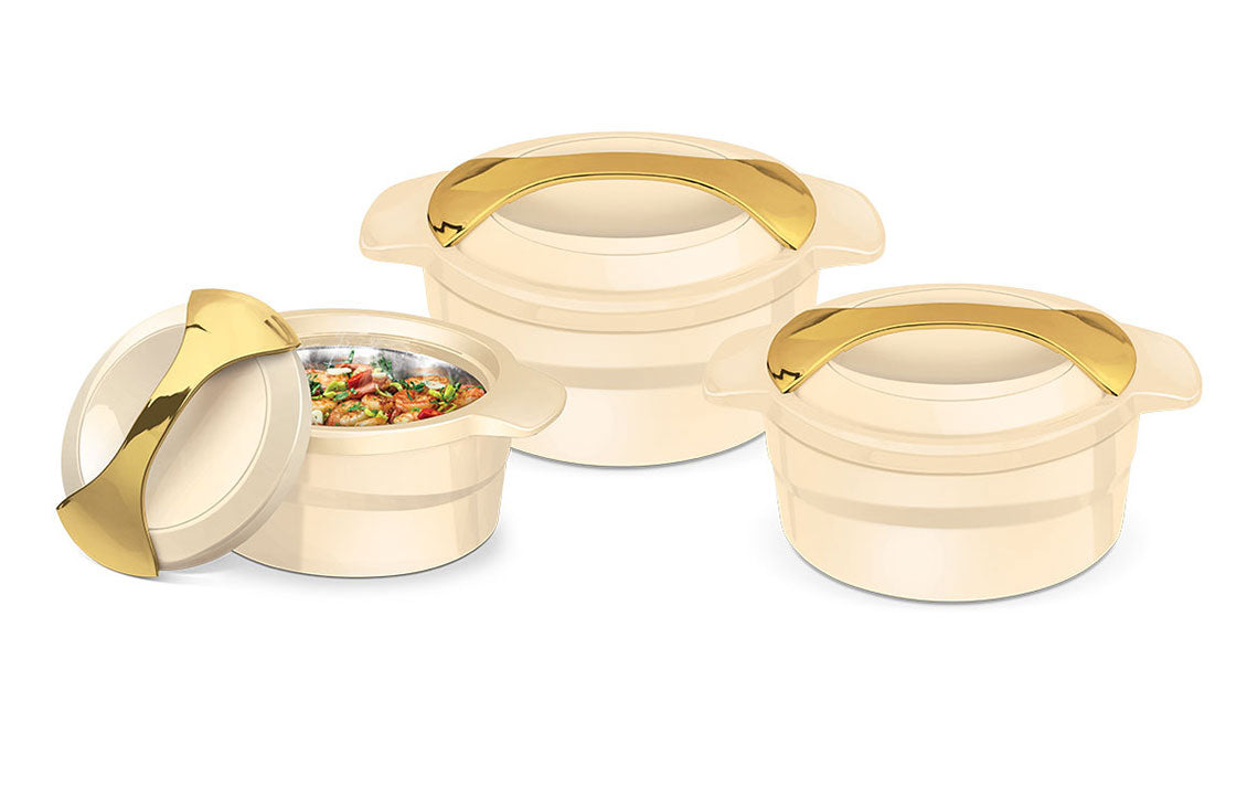 Zest Insulated Casserole Set 3pcs 1.0 - 1.5 - 2.5 Litre Assorted Colours 4890 (Big Parcel Rate)