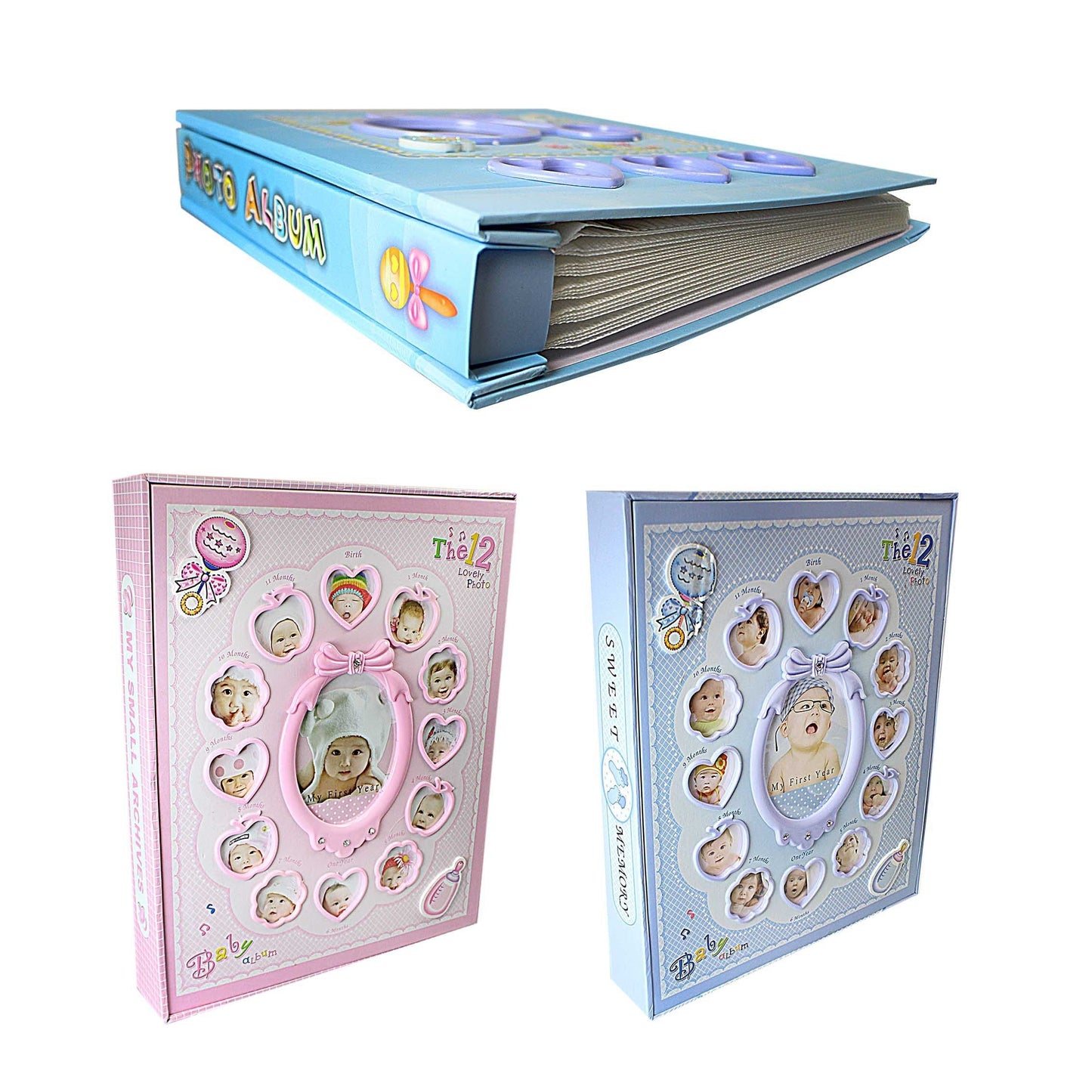 102 ''My First Year'' Baby Photo Album New Born Frame Set Gift Album  0508 (Parcel Rate)