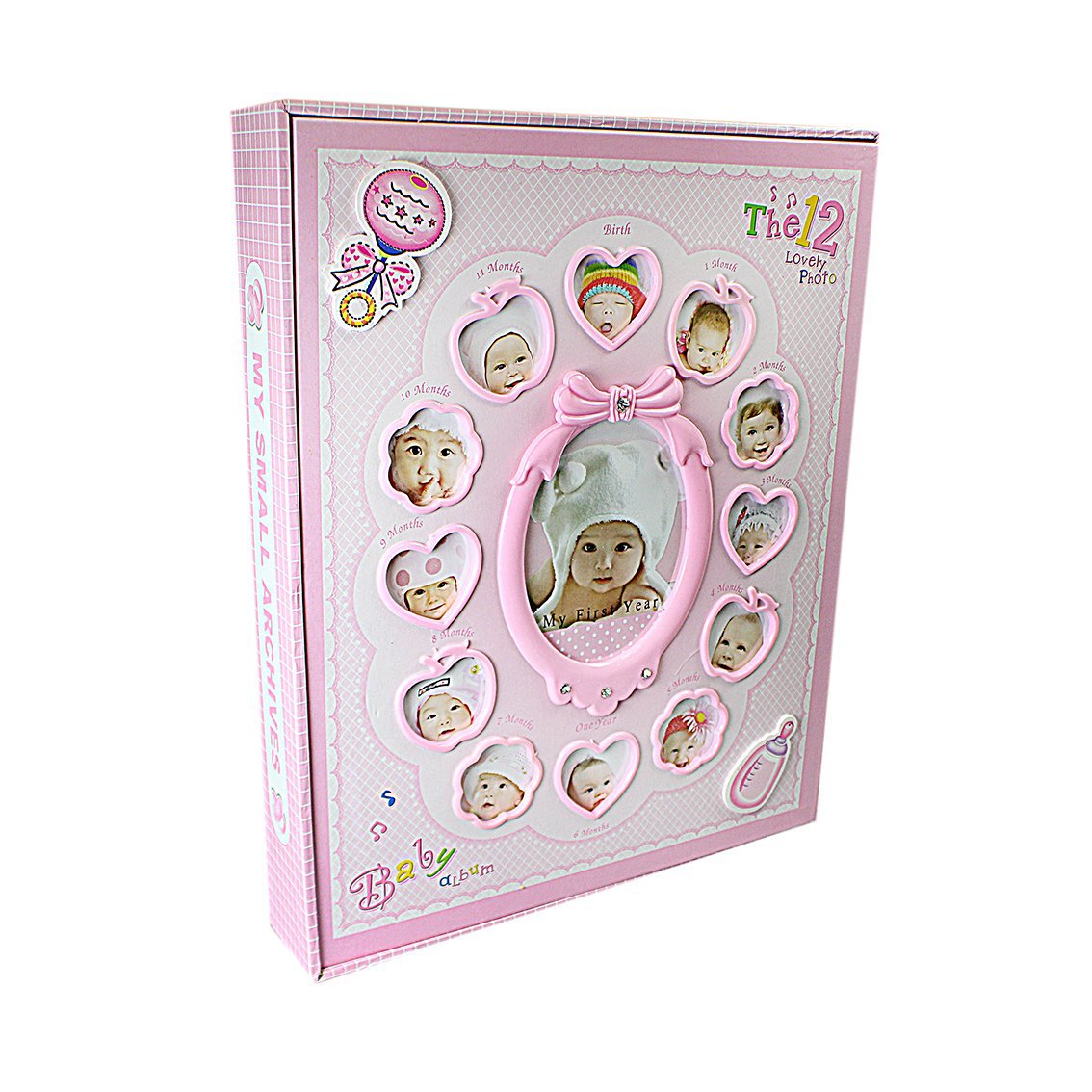 102 ''My First Year'' Baby Photo Album New Born Frame Set Gift Album  0508 (Parcel Rate)