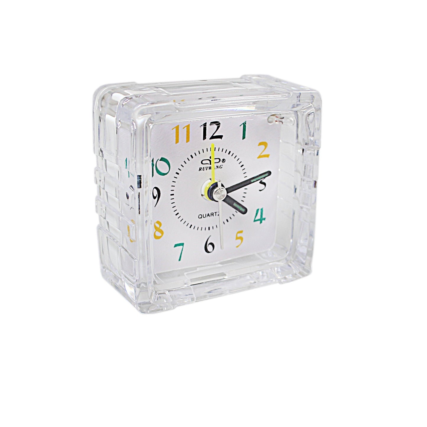 Small Mini Travel Office Square Quartz Bedside Desk Travelling Alarm Clock 3075 A (Parcel Rate)