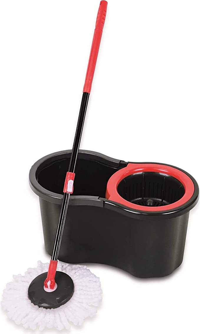 Mr. Pratic Plastic Spinning Mop and Bucket Set 14L Black MR116 (Big Parcel Rate)