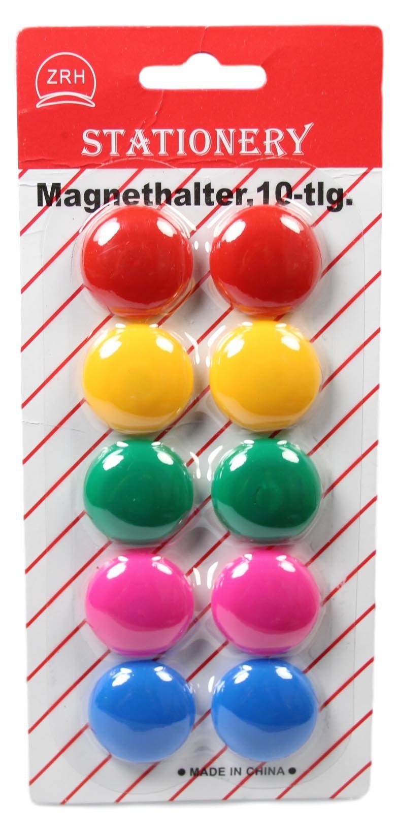 Round Fridge Freezer Magnets 2.7 cm Pack of 10 Assorted Colours 5210 (Large Letter Rate)