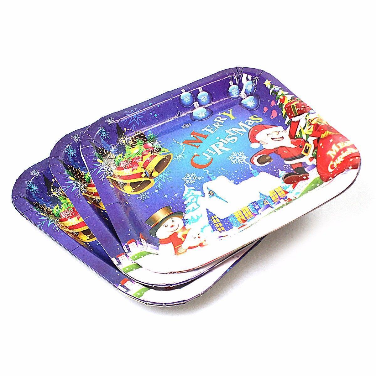 Pack of Christmas Party Paper Plates Small 18.3 x 18.3 cm Assorted Designs 1673 (Parcel Rate)