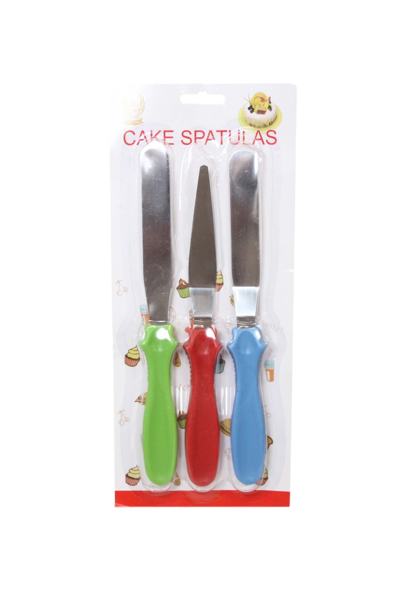 Stainless Steel Spatula Palette Smooth Set Cake Decorating Tools Kit 3 Pack 5371 (Parcel Rate)