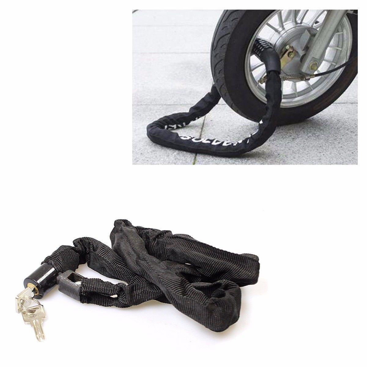 Classic Black Bicycle Chain Lock With Keys Outdoors 0685 (Parcel Rate)