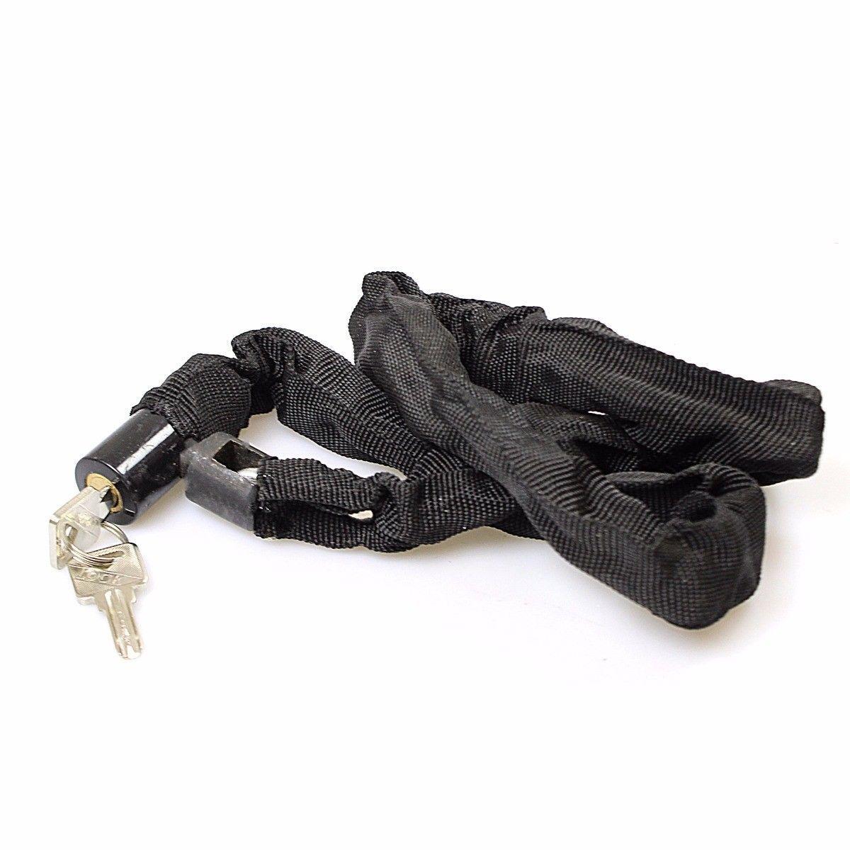 Classic Black Bicycle Chain Lock With Keys Outdoors 0685 (Parcel Rate)