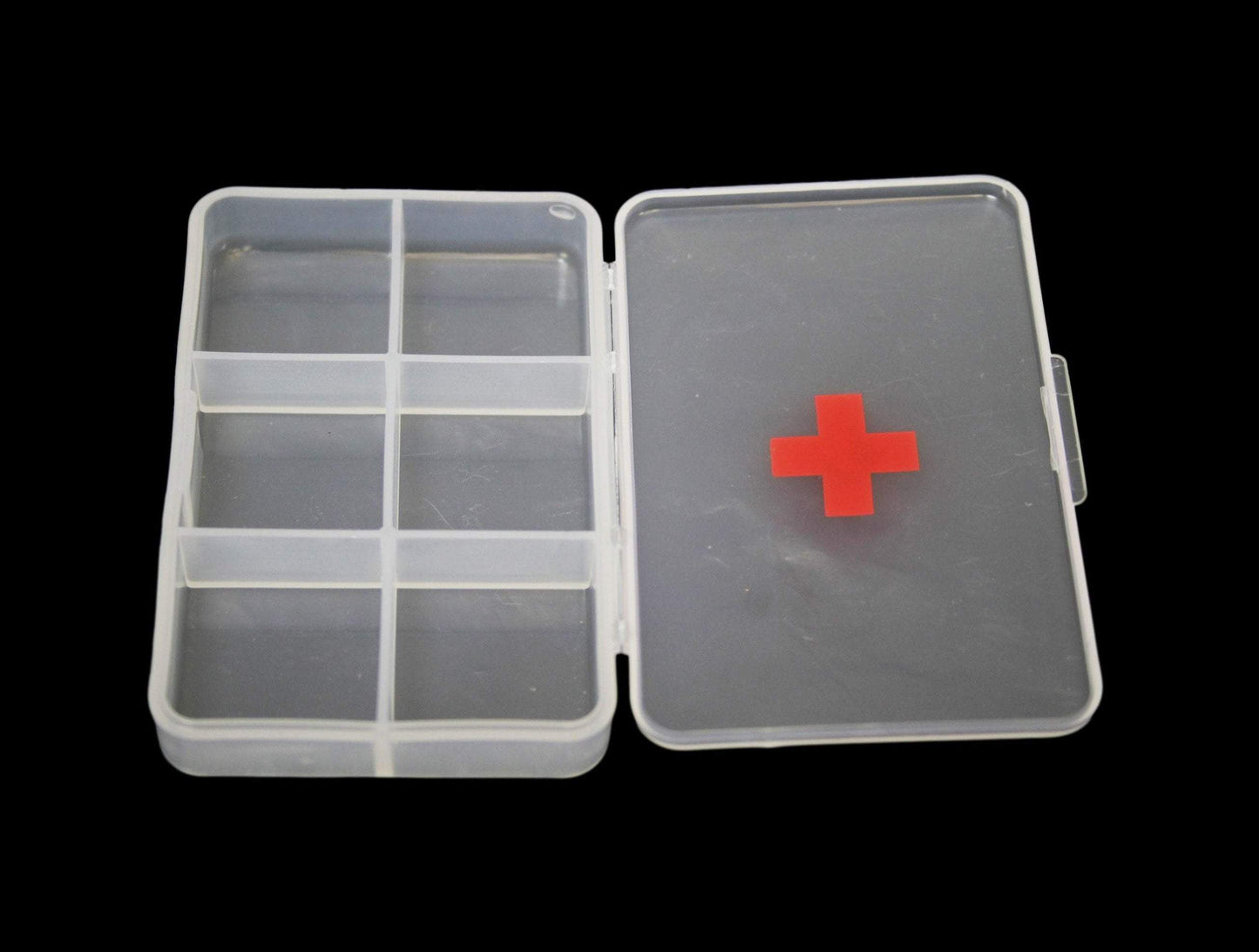 Clear Plastic First Aid Pill Box Organiser 9 x 6cm 5542 (Large Letter Rate)