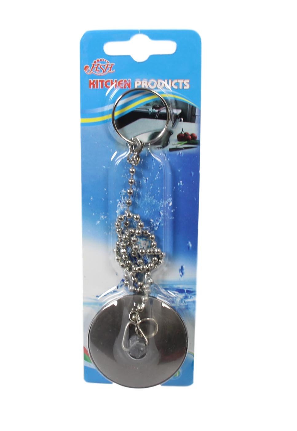 Chrome Metal Bathroom Bath Plug 4cm And Chain 18" 5583 A (Large Letter Rate)