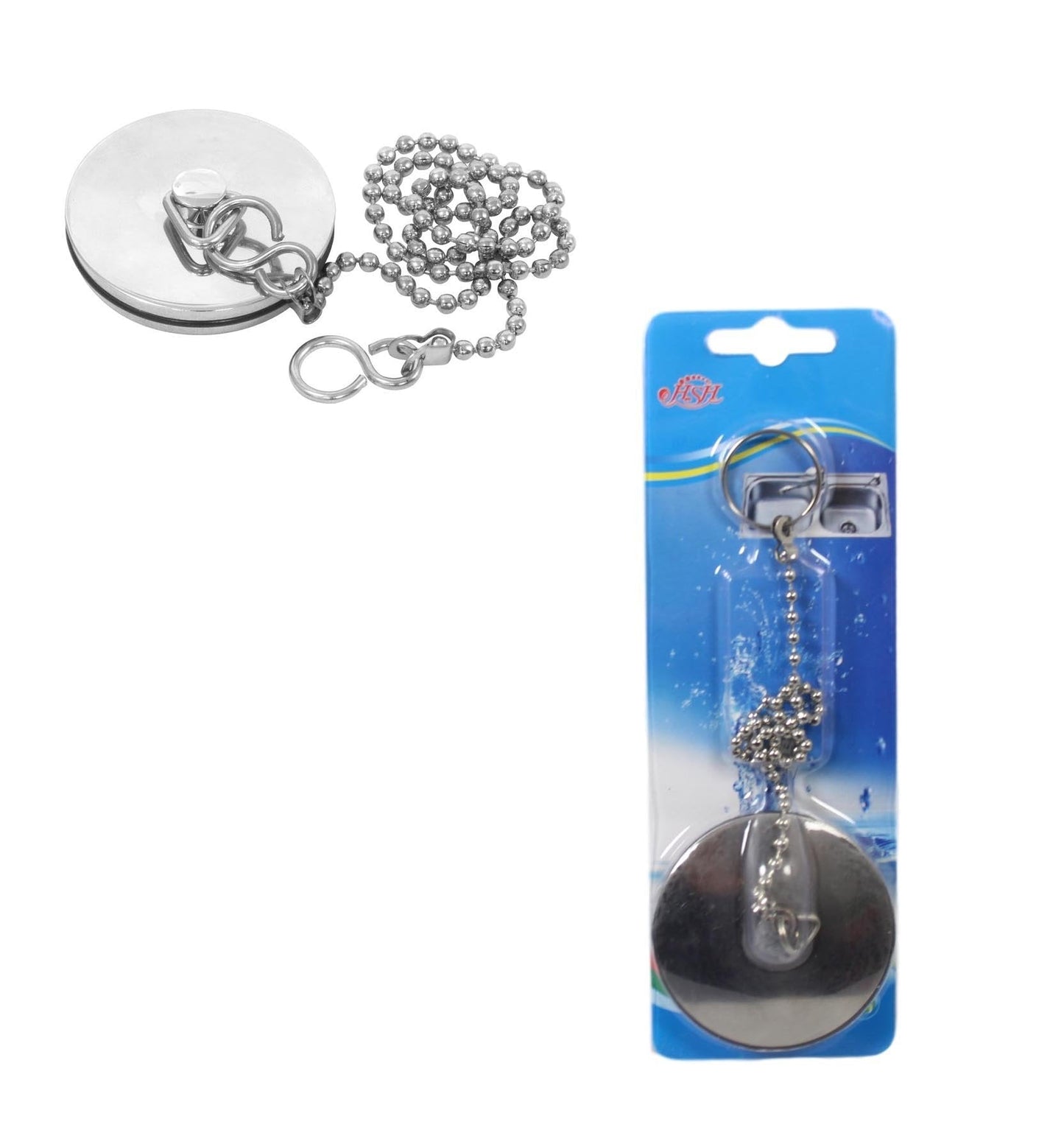 Chrome Metal Bathroom Bath Plug And Chain Heavy Duty 6.00 cm 55854 (Large Letter Rate)