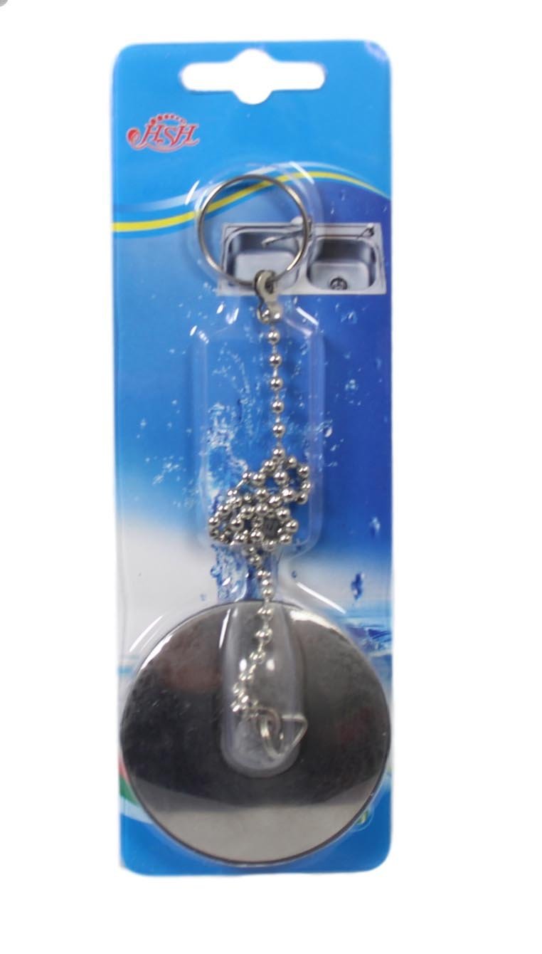 Chrome Metal Bathroom Bath Plug And Chain Heavy Duty 6.00 cm 55854 (Large Letter Rate)