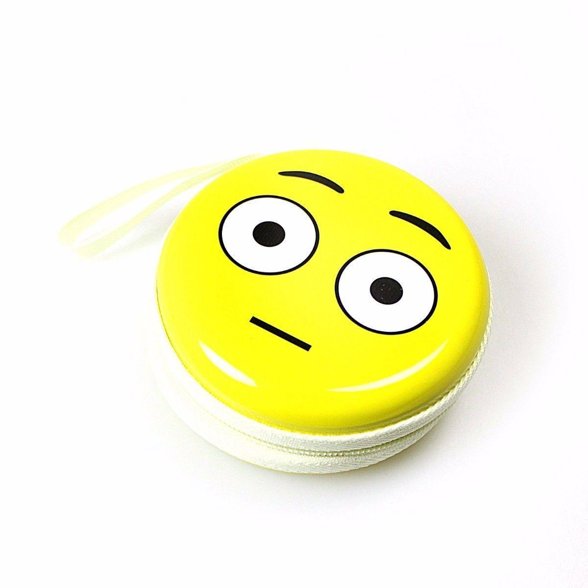 Emoji Face Earphone Coin Pouch 7.5 x 7 cm Assorted Designs 4496 A (Large Letter Rate)