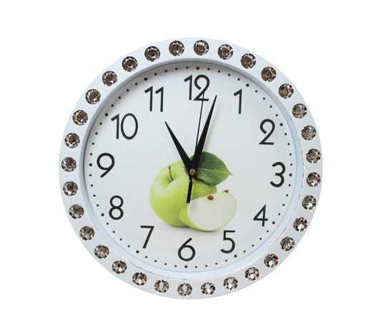 Crystal Style Border Clock Ideal For Home Kitchen Circle Shaped Clock 27cm x 27cm 5770 (Parcel Rate)