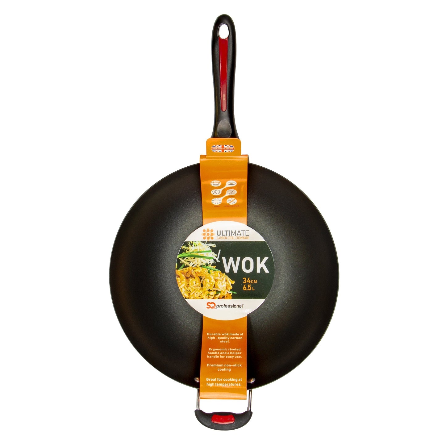 Carbon Steel Non Stick Wok Pan 34 cm 5947 (Parcel Rate)