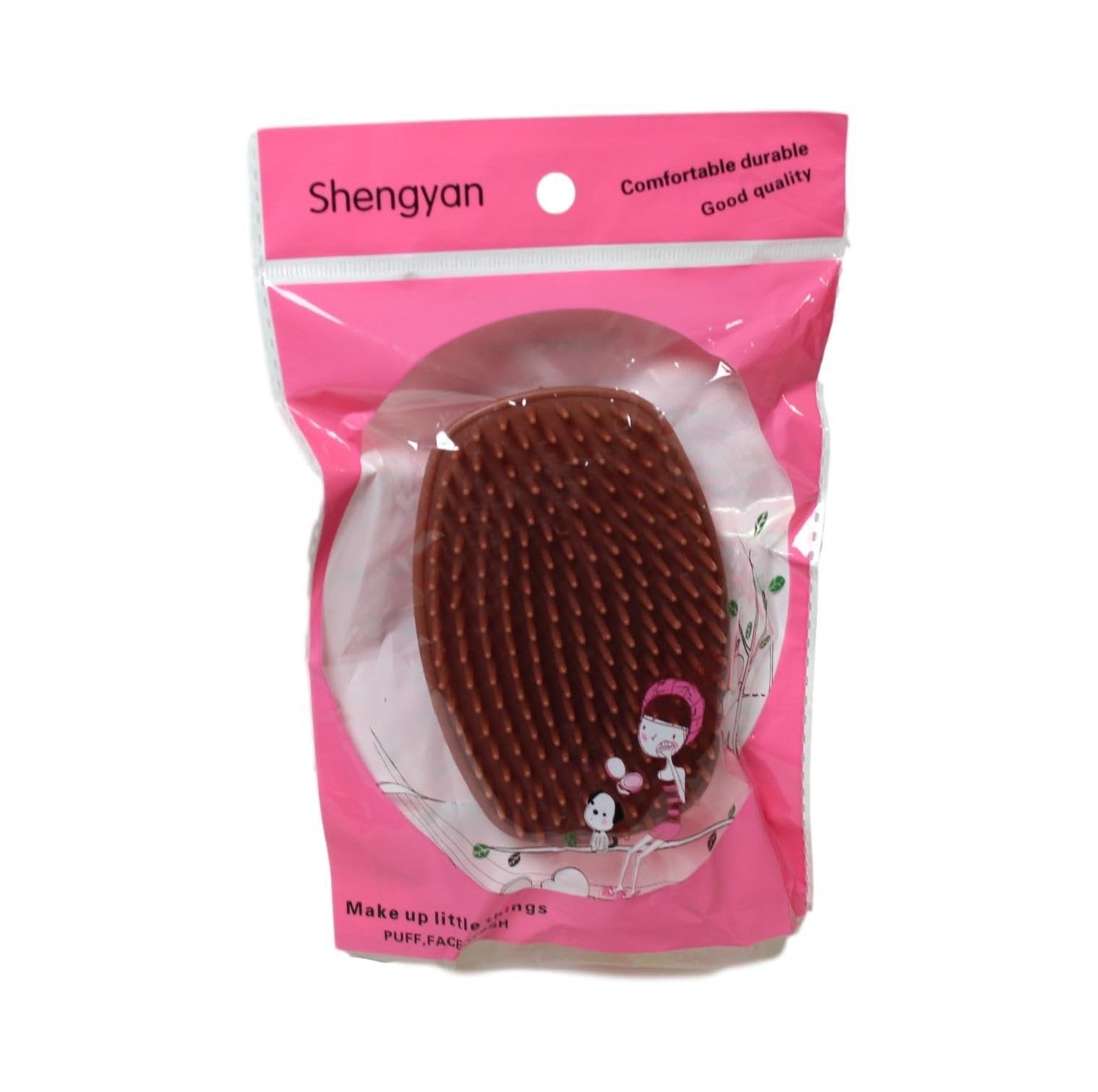 Plastic Shower Hair Brush 10 cm Assorted Colours 6008 (Parcel Rate)