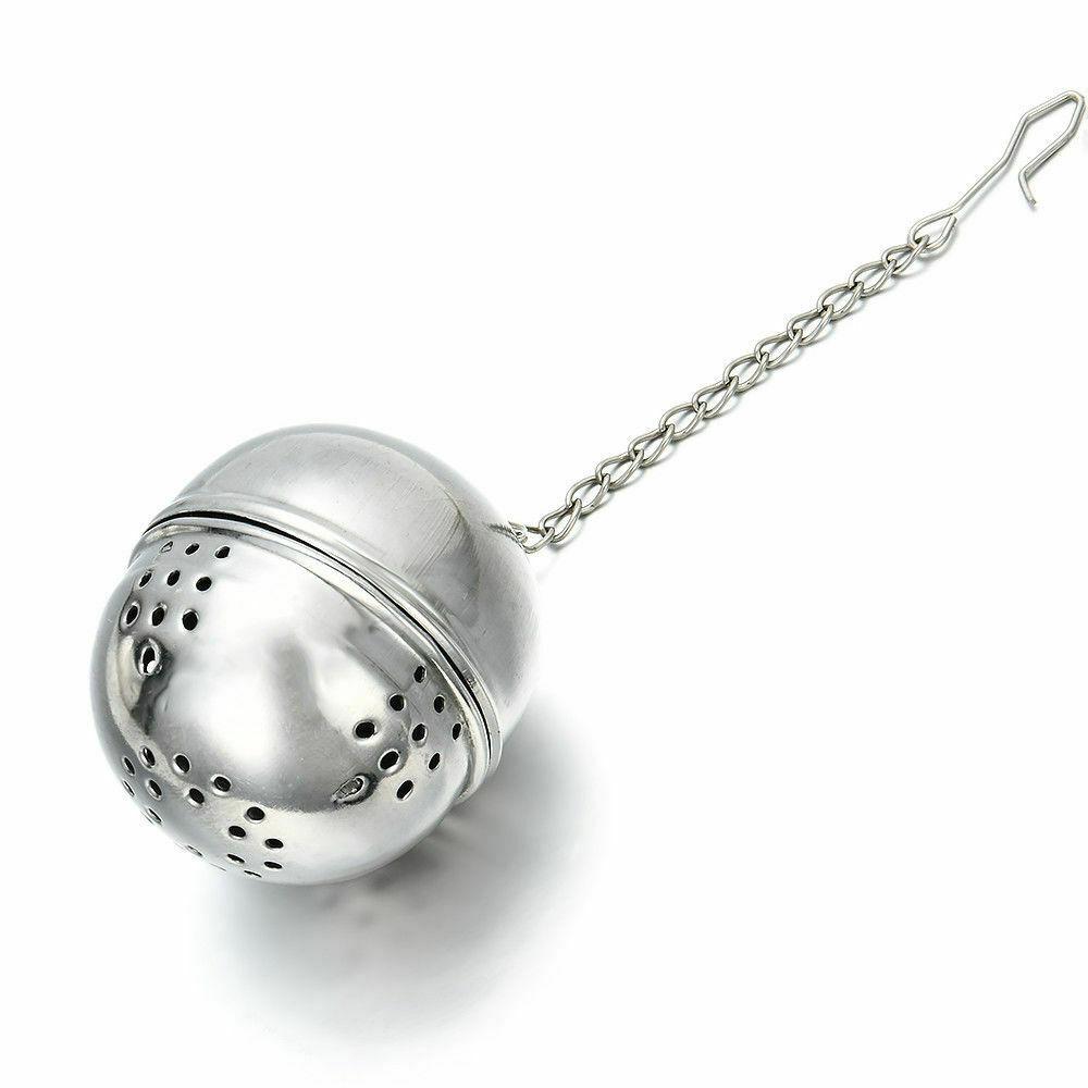 Stainless Steel Tea Bag Green Tea/ Herb Spice Infuser Holder Steel Ball With Chain 6124 (Parcel Rate)