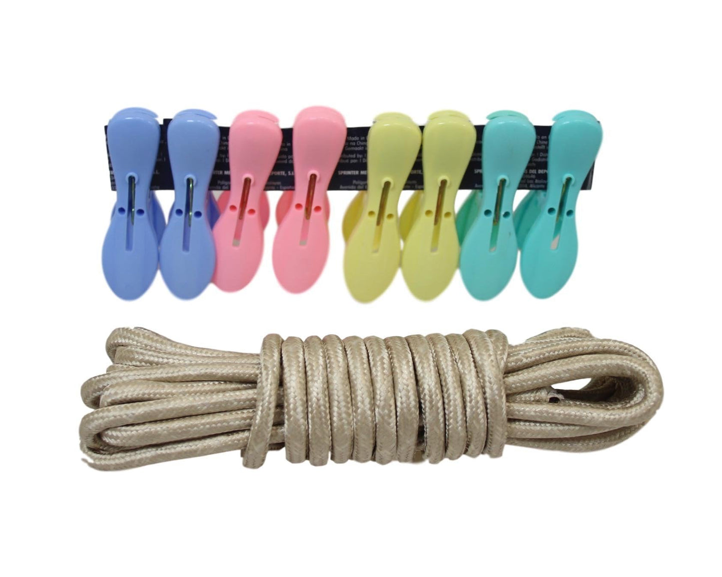 Plastic Fancy Pegs Assorted Colour 20 Pack Outdoor With Rope Included 6154 (Parcel Rate)