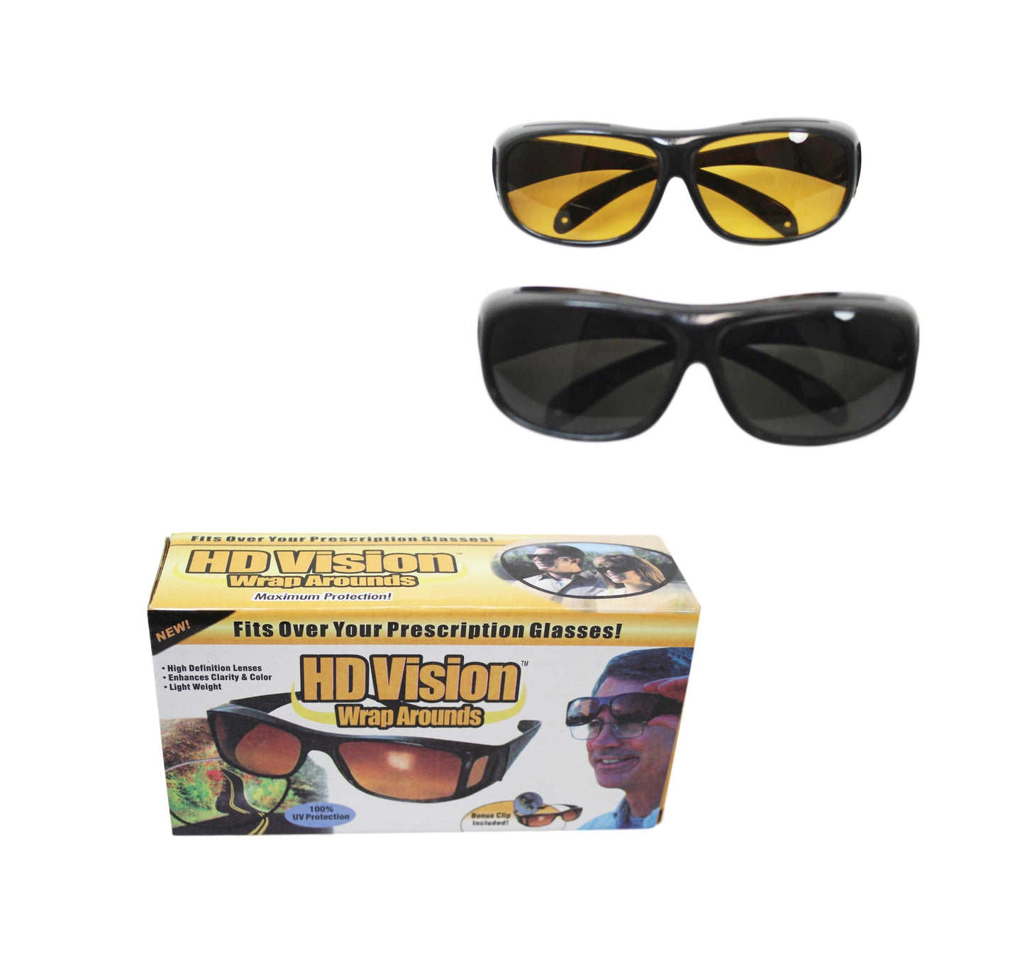 HD Vision 100% UV Protection Frames 2 Pack Light Weight Safety Glasses 6166 (Parcel Rate)