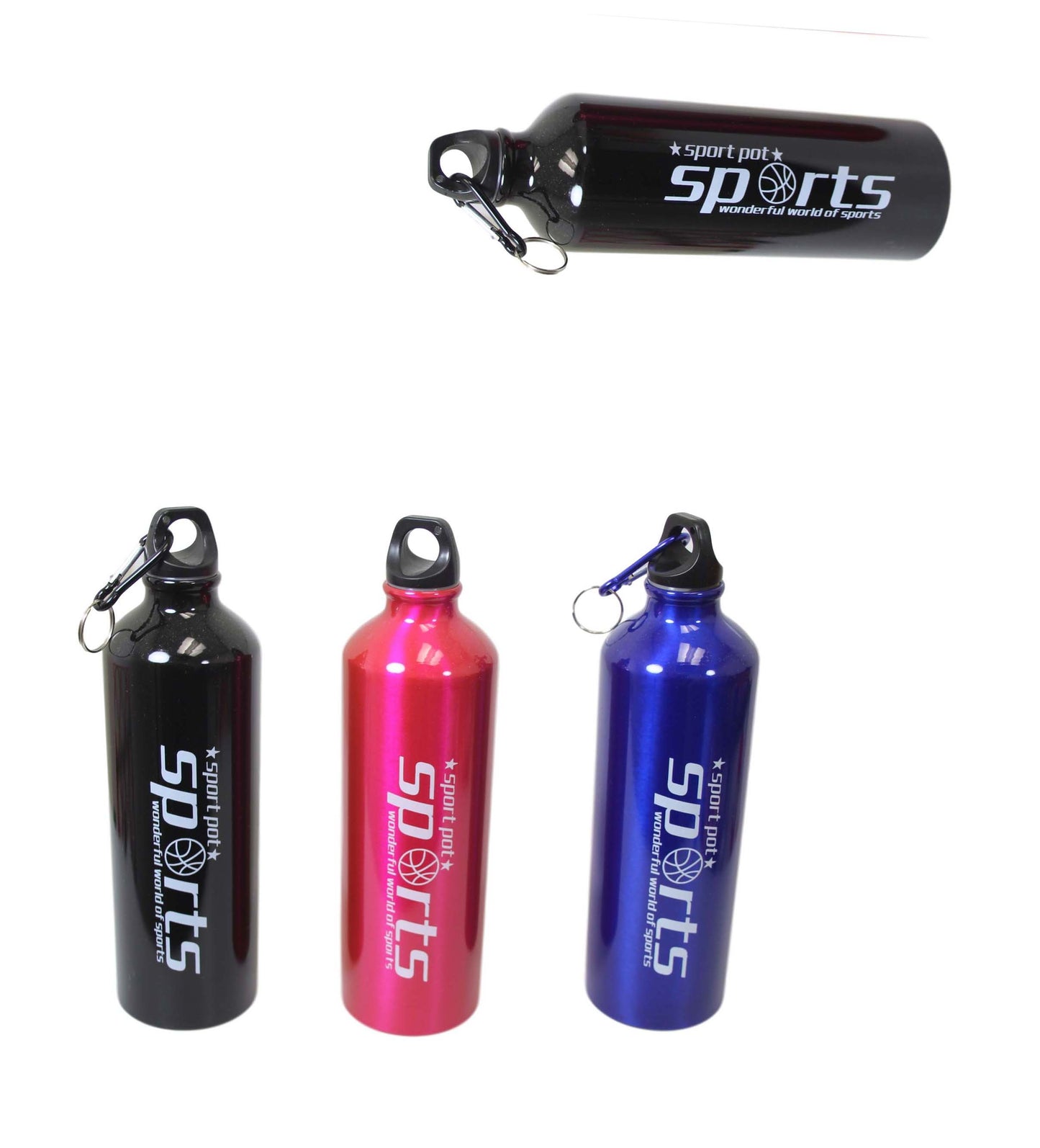 Metal Gym Sports Water Drinking Bottle Assorted Colours 22 x 7 cm 6486 A (Parcel Rate)