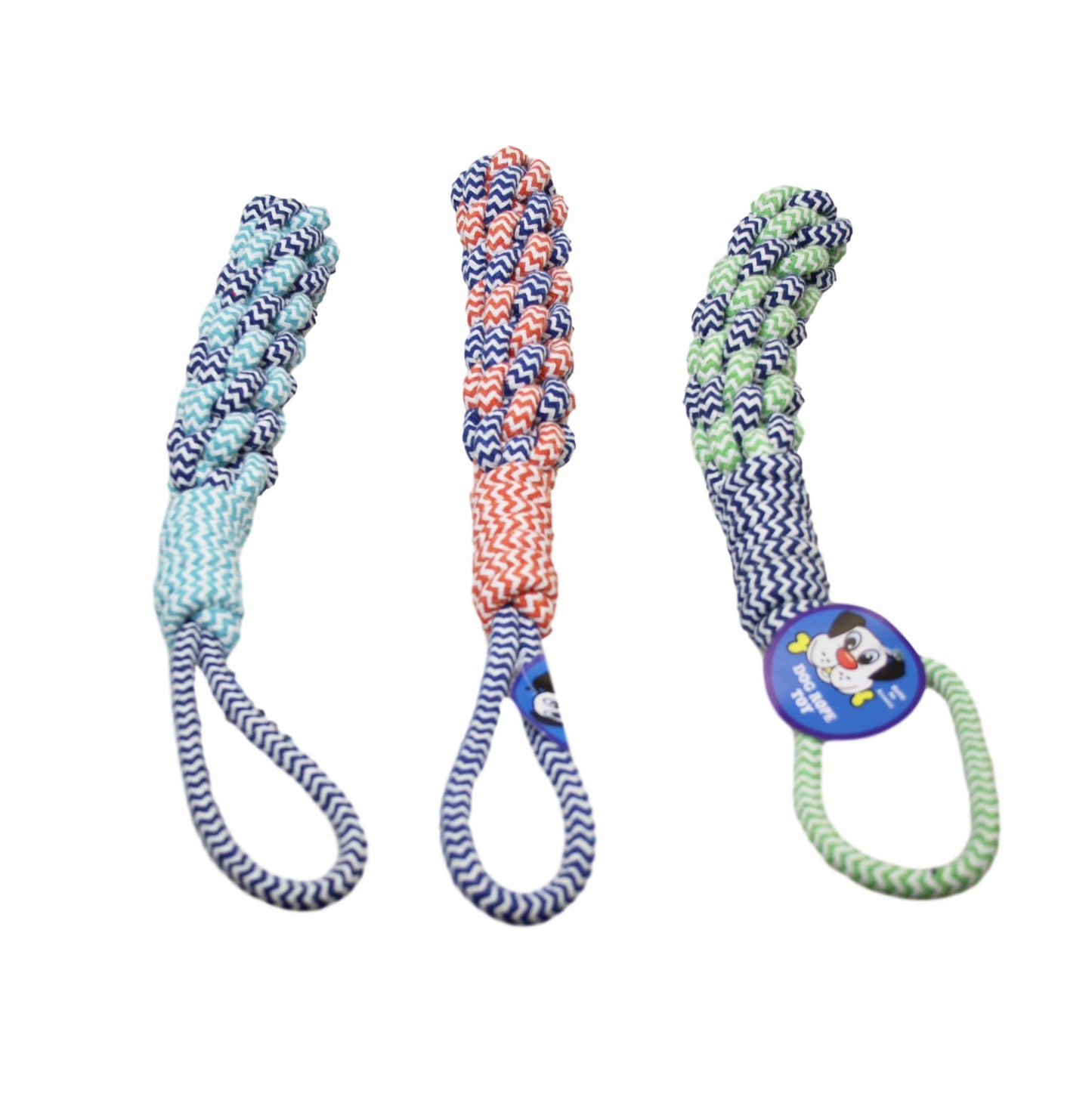 Pet Dog Knotted Rope Toy 39 x 5 cm Assorted Colours 6549 A  (Parcel Rate)