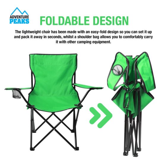 Foldable Camping Chair 50 x 50 x 80 cm Green 6620 (Big Parcel Rate)