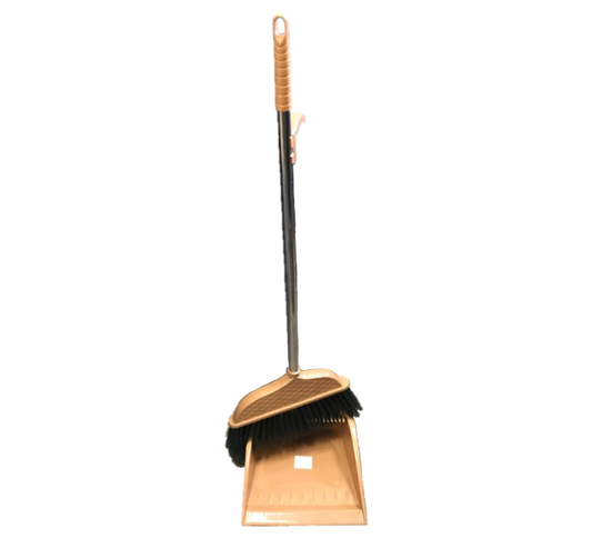 Plastic Long Handle Dustpan and Brush Set 76 / 87 cm Assorted Colours 7237 A  (Parcel Rate)