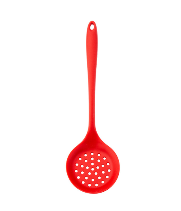 Silicone Skimmer Slotted Draining Spoon 32 x 9.5 cm Assorted Colours 7263 (Parcel Rate)