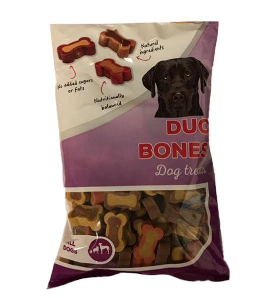 Pet Dog Duo Bone Treats 250g Flow Pack EXPIRY DATE: 01/02/2025 76414 (Parcel Rate)